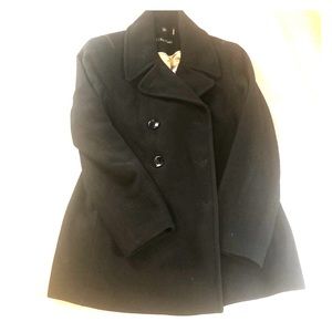 Calvin Klein black double breasted pea coat